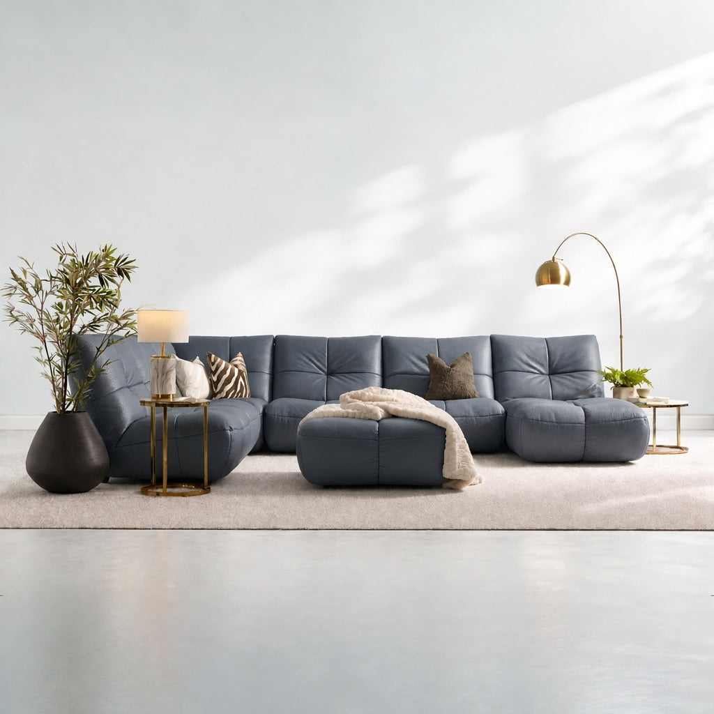 Comet Corner Sofa - Combination 1 - Corner Sofa Group With Footstool Cat 20S — NWS-518E - OCEAN BLUE, gallery image 1