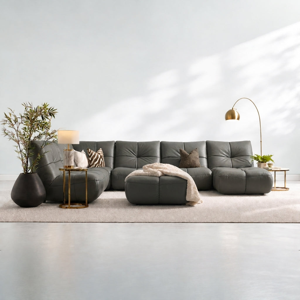 Comet Corner Sofa - Combination 1 - Corner Sofa Group With Footstool Cat 20S — NWS-548E - DARK OLIVE, gallery image 1