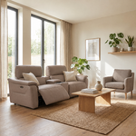 Rialto Media 3 Seater Sofa - Media 3 Seater Sofa Cat20S - Power Recliner with USB — NWS-586E FAWN, gallery image 1
