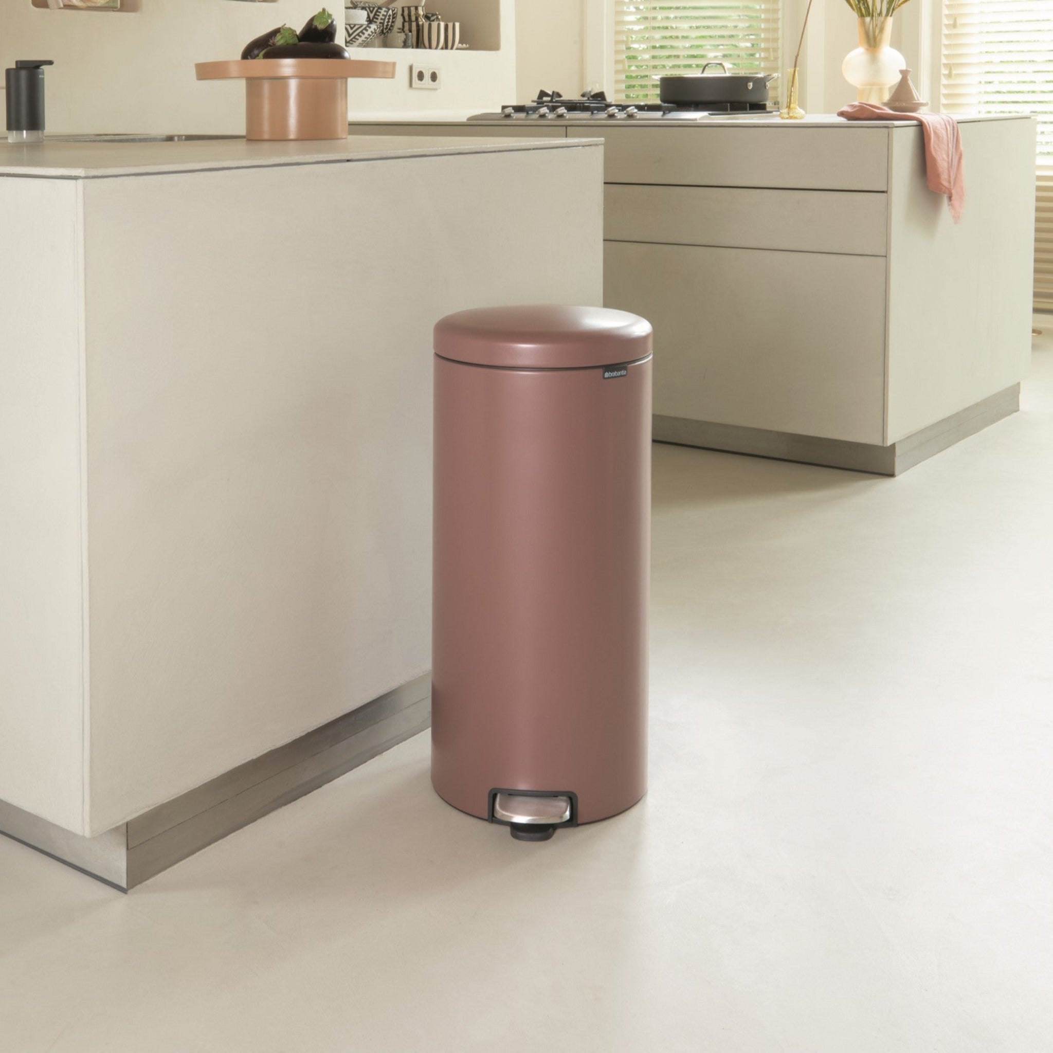 Brabantia NewIcon Pedal Bin Satin Taupe 30L Sterling Home 2