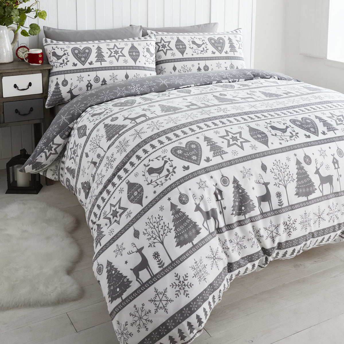 Noel Duvet Set Grey - Noel Duvet Set Grey Sterling Home 1
