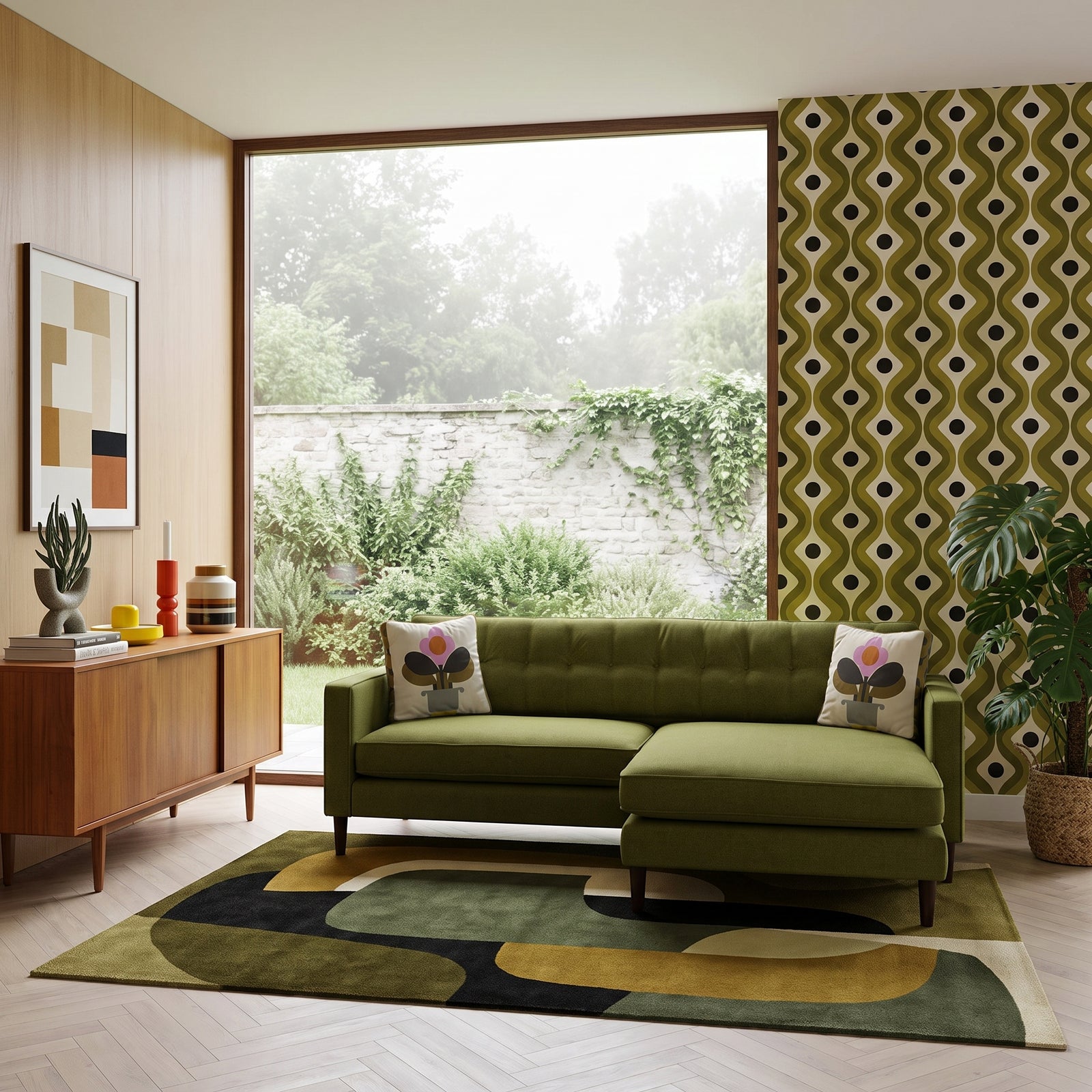 Orla Kiely Ebben Chaise Sofa - Chaise Sofa RHF Premium Plain - Right Hand Facing