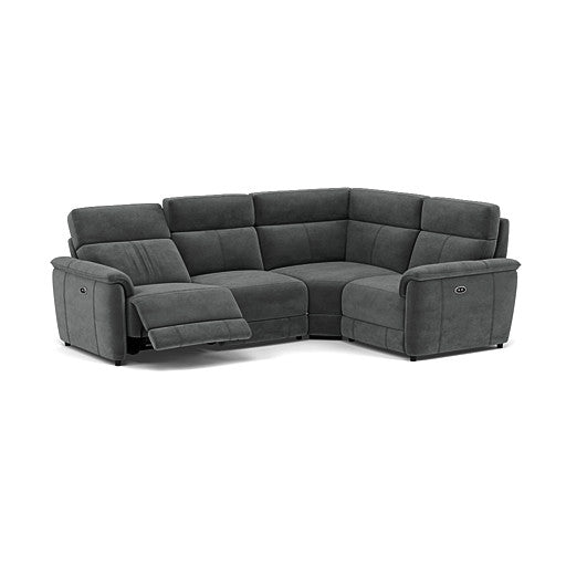 Orkney Small Corner Recliner Sofa - Combination 8 2.5 Corner 1.25 Power Fabric - Right Hand Facing - Power Recliner with USB Sterling Home 11 FAB-MEG-20 PEWTER