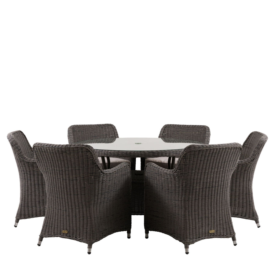 Ascot 6 Seater Round Dining Set Dining Sets Sterling Home 2