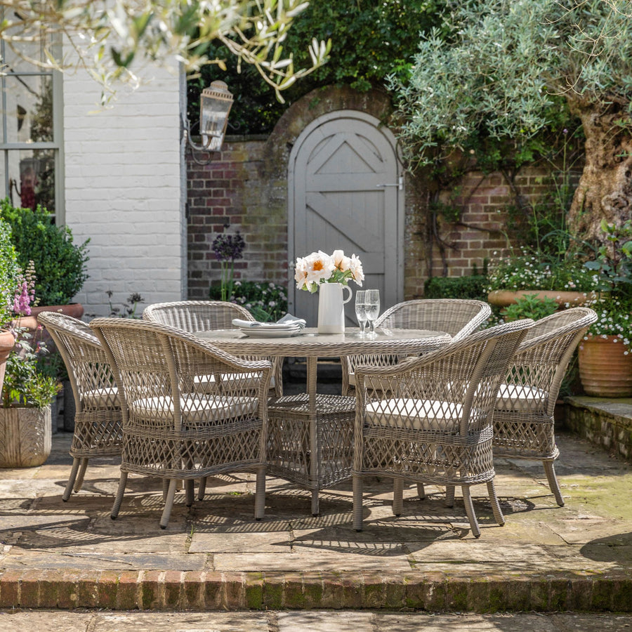 Menton 6 Seater Round Dining Set Dining Sets Sterling Home 1