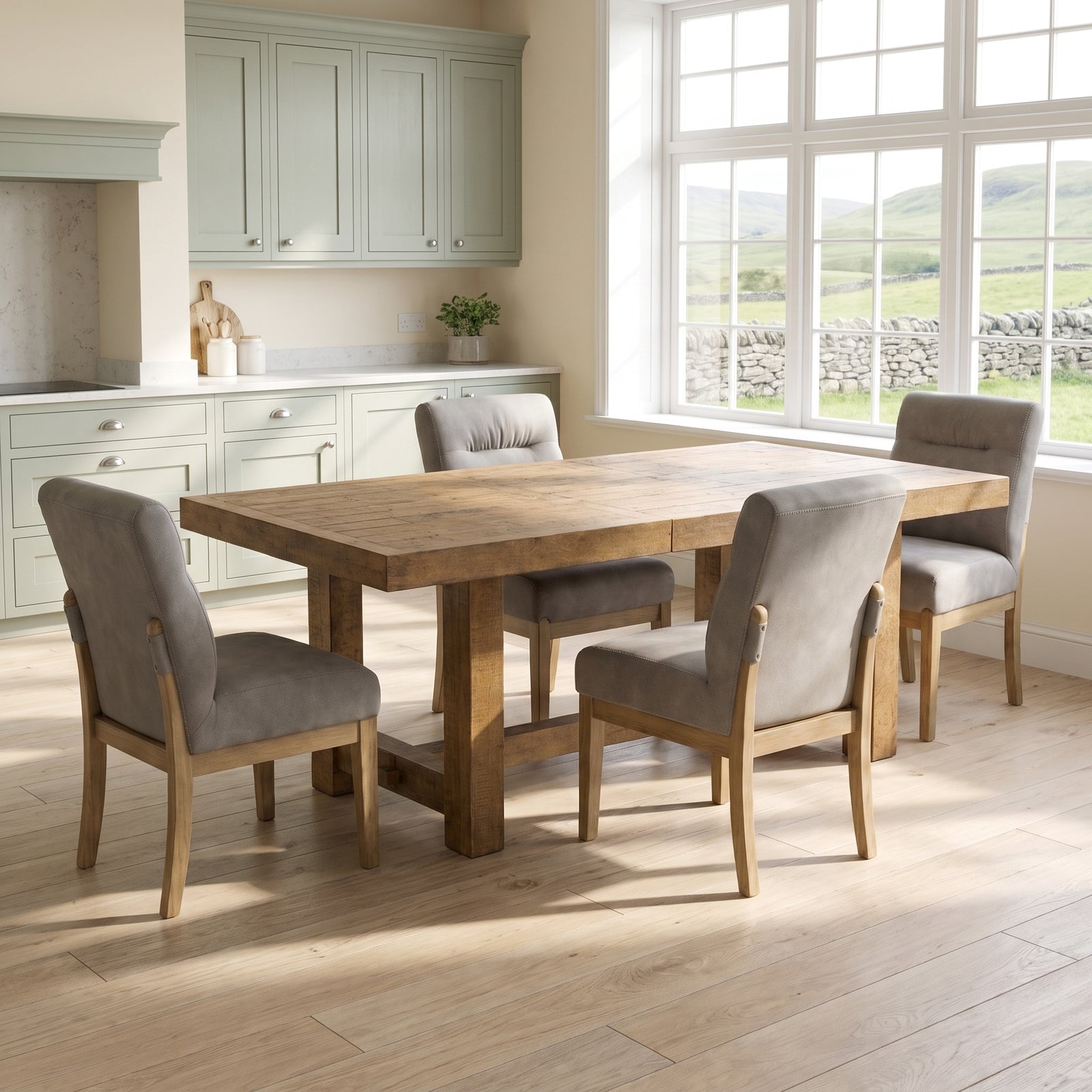 Origins Dining Table & 4 Avery Dining Chairs Set