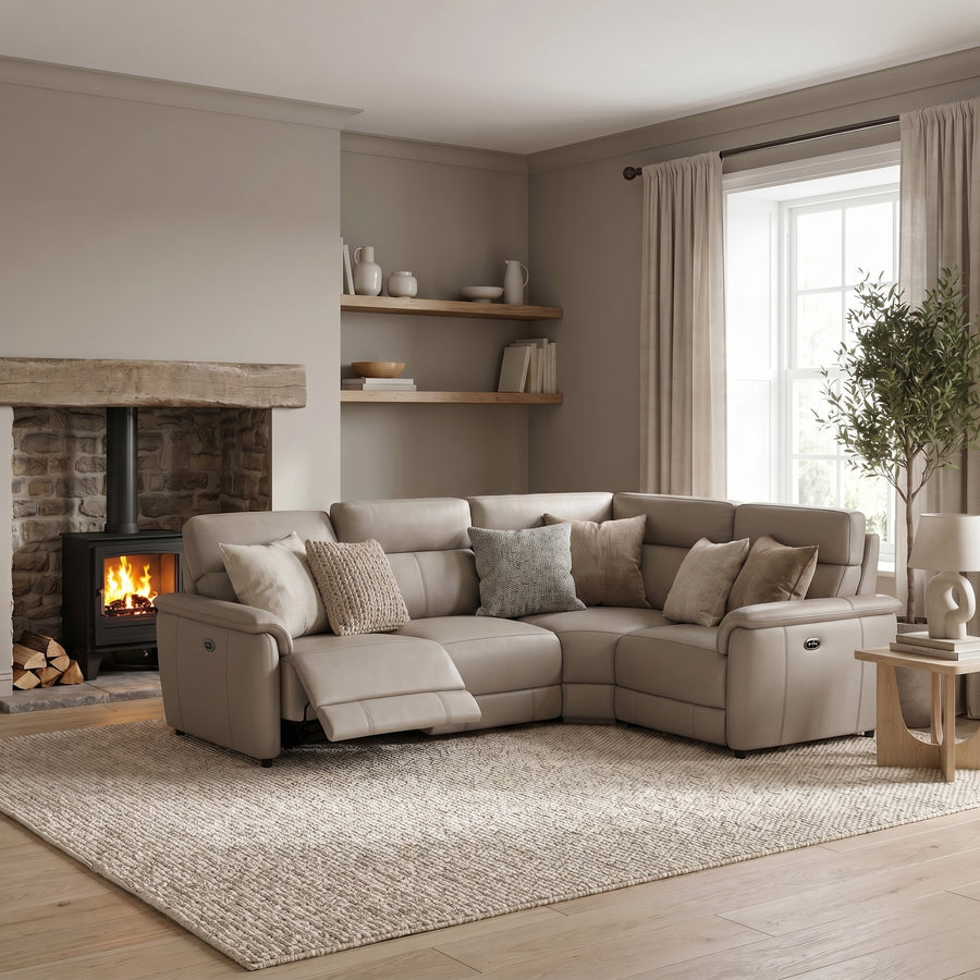 Orkney Small Corner Recliner Sofa - Combination 8 2.5 Corner 1.25 Power Cat 20S - Power Recliner with USB