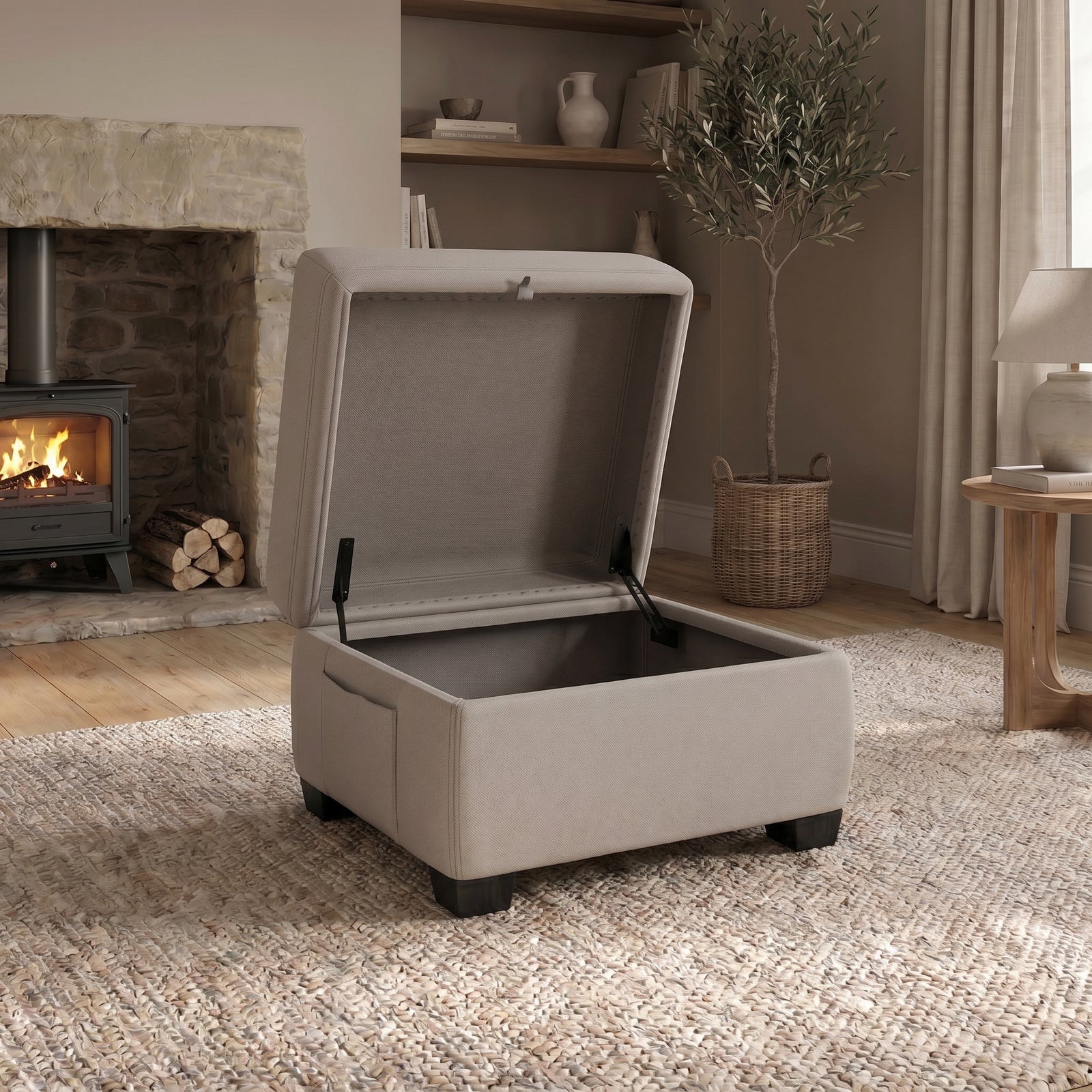 Orkney Storage Footstool - Storage footstool Fabric Footstools Sterling Home 2