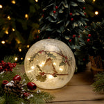 Lit Crackle Effect Robin Ball - BO Lit Crackle Effect Robin Ball 15CM Sterling Home 1