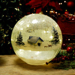 Battery Operated Lit Crackle Effect Lodge Ball - BO Lit Crackle Effect Lodge Ball 15CM Sterling Home 2