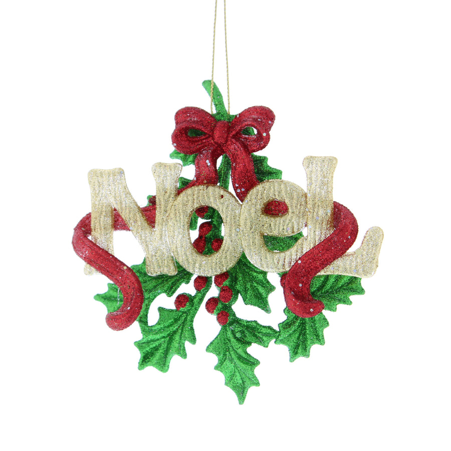 Noel Red, Green & Gold Hanging Tree Decoration - C Hanging Red Green Gold Noel Decoration 12CM Sterling Home 1