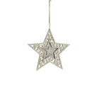Wooden Star Hanging Tree Decoration - S Hanging Wooden Star 15CM Sterling Home 1
