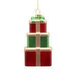 Stacked Parcel Red & Green Hanging Tree Decoration - C Hanging Red Green Stacked Parcel 10CM Sterling Home 1