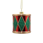 Drum Red, Green & Gold Hanging Tree Decoration - C Hanging Red Green Gold Drum 6CM Sterling Home 1