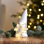 White Gonk With Silver Star - Bo-Lit Polyresin White Gonk With Silver Star 15CM Sterling Home 1