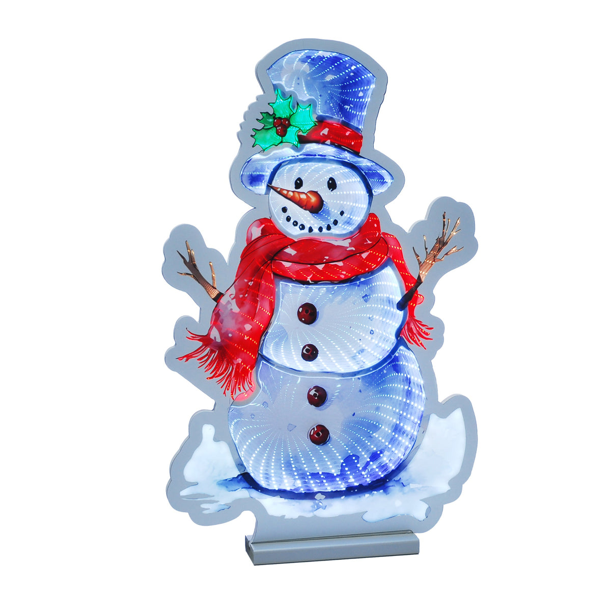 Infinity Snowman With Holly Hat 23CM - Infinity Snowman With Holly Hat 23CM Sterling Home 2