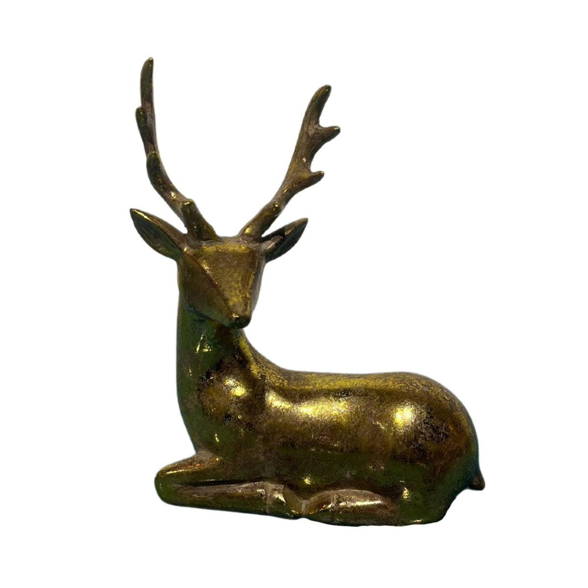 Antique Gold Resin Deer Looking Left 14CM - Antique Gold Resin Deer Looking Left 14CM Sterling Home 1