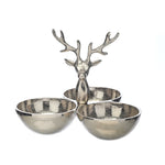 Aluminium Reindeer Triple Bowl - Aluminium Reindeer Triple Bowl 25CM Sterling Home 3
