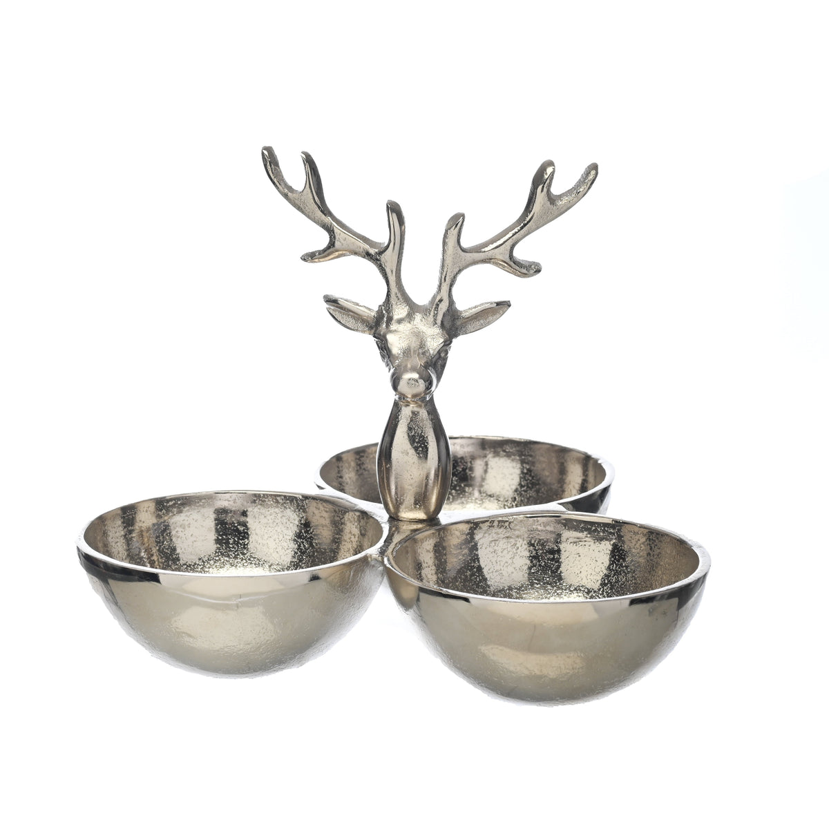 Aluminium Reindeer Triple Bowl - Aluminium Reindeer Triple Bowl 25CM Sterling Home 3