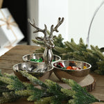 Aluminium Reindeer Triple Bowl - Aluminium Reindeer Triple Bowl 25CM Sterling Home 2