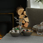 Aluminium Reindeer Triple Bowl - Aluminium Reindeer Triple Bowl 25CM Sterling Home 1