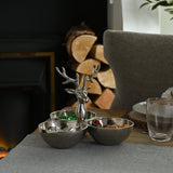 Aluminium Reindeer Triple Bowl