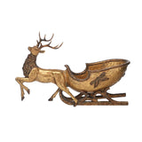 Gold Reindeer Pulling Sleigh
