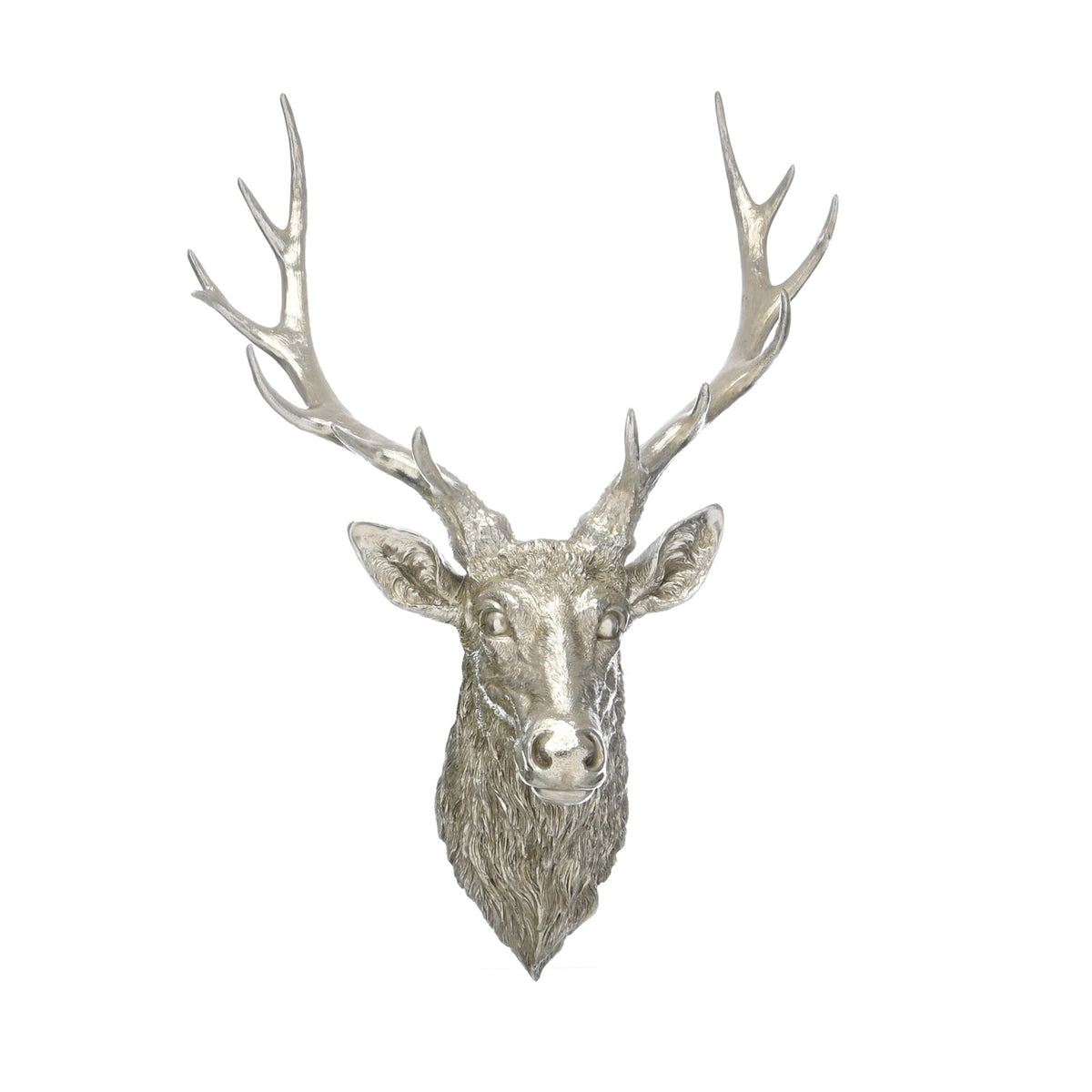 Antique Silver Reindeer Head - Antique Silver Reindeer Head 77CM Sterling Home 1