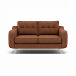 Phoebe 2 Seater Sofa - Small Sofa Standard Back Grade A Sterling Home 18 Capital Burnt Orange Chrome