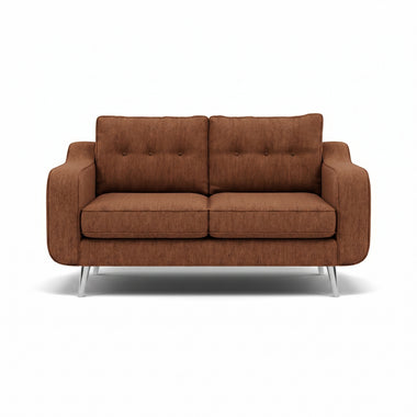 Phoebe 2 Seater Sofa - Small Sofa Standard Back Grade A Sterling Home 18 Capital Burnt Orange Chrome