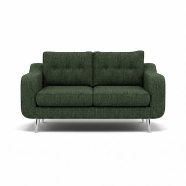 Phoebe 2 Seater Sofa - Small Sofa Standard Back Grade A Sterling Home 19 Capital Dark Green Chrome