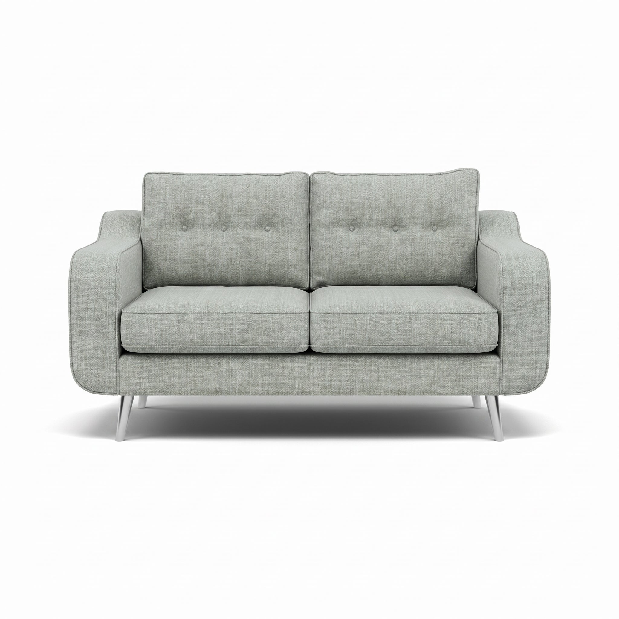 Phoebe 2 Seater Sofa - Small Sofa Standard Back Grade A Sterling Home 17 Capital Ecru Chrome