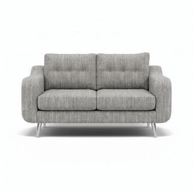 Phoebe 2 Seater Sofa - Small Sofa Standard Back Grade A Sterling Home 16 Capital Light Grey Chrome