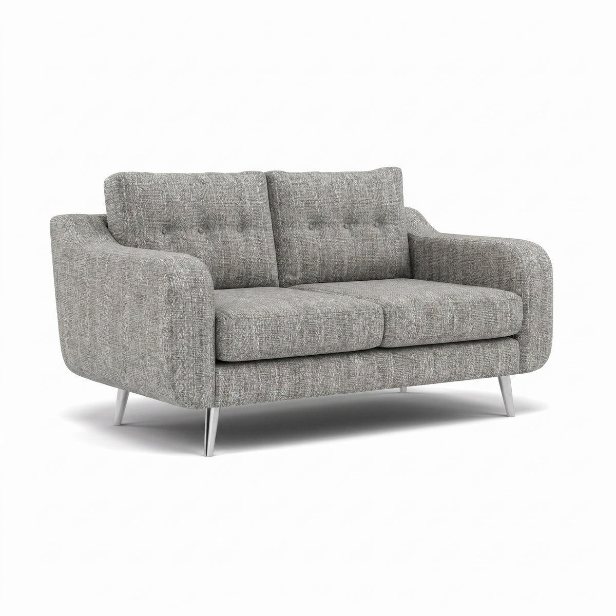 Phoebe 2 Seater Sofa - Small Sofa Standard Back Grade A — Capital Light Grey / Chrome, gallery image 1