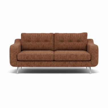 Phoebe 3 Seater Sofa - Large Sofa Standard Back Grade A Sterling Home 21 Capital Burnt Orange Chrome