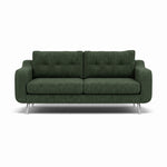 Phoebe 3 Seater Sofa - Large Sofa Standard Back Grade A Sterling Home 22 Capital Dark Green Chrome
