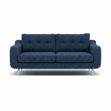 Phoebe 3 Seater Sofa - Large Sofa Standard Back Grade A Sterling Home 23 Capital Indigo Chrome