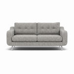 Phoebe 3 Seater Sofa - Large Sofa Standard Back Grade A Sterling Home 19 Capital Light Grey Chrome