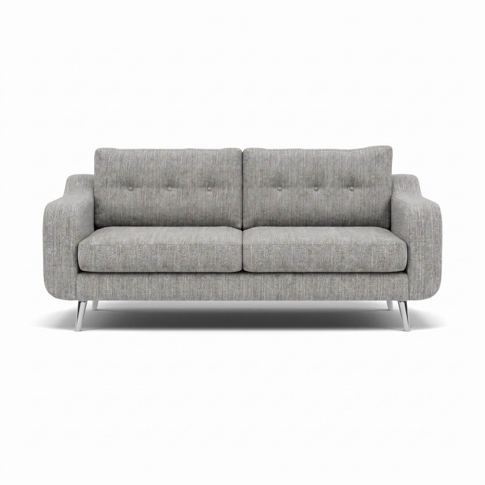 Phoebe 3 Seater Sofa - Large Sofa Standard Back Grade A Sterling Home 7 Capital Light Grey Chrome