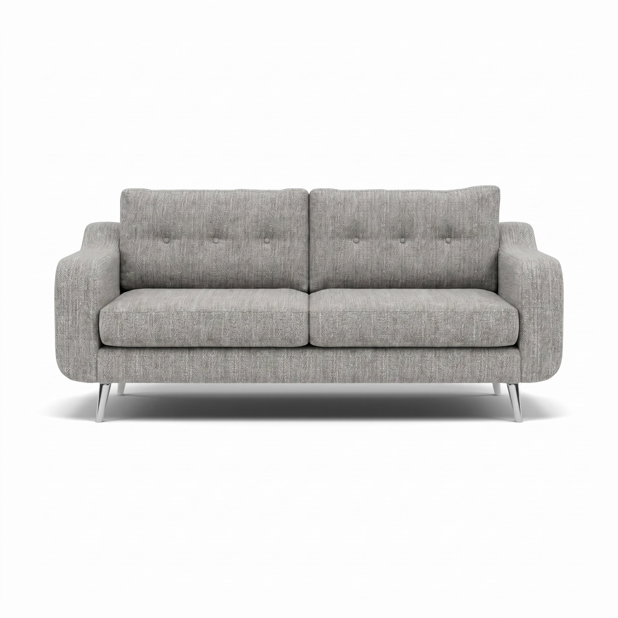 Phoebe 3 Seater Sofa - Large Sofa Standard Back Grade A Sterling Home 19 Capital Light Grey Chrome