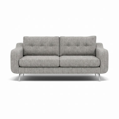 Phoebe 3 Seater Sofa - Large Sofa Standard Back Grade A Sterling Home 19 Capital Light Grey Chrome