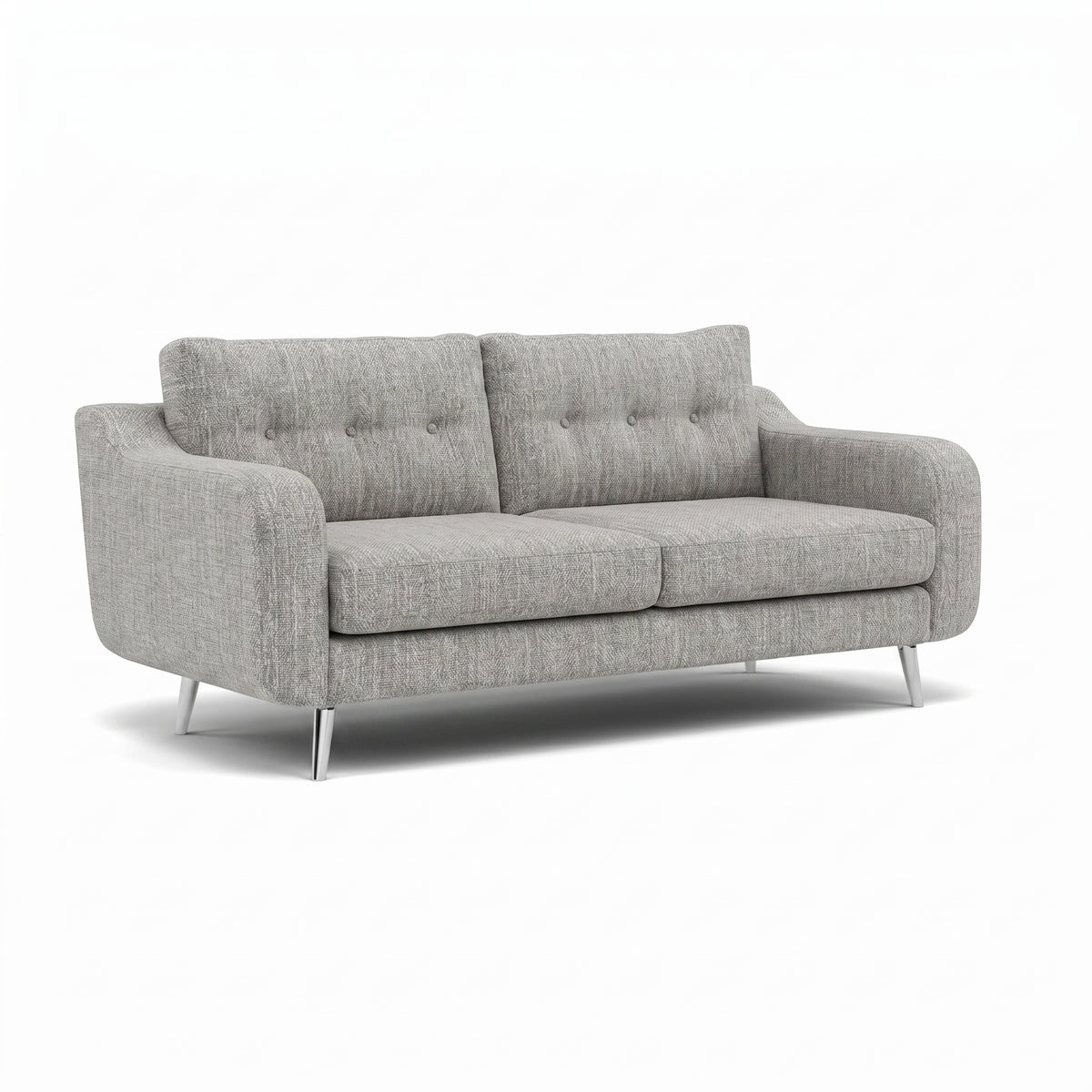 Phoebe 3 Seater Sofa - Large Sofa Standard Back Grade A — Capital Light Grey / Chrome, gallery image 1