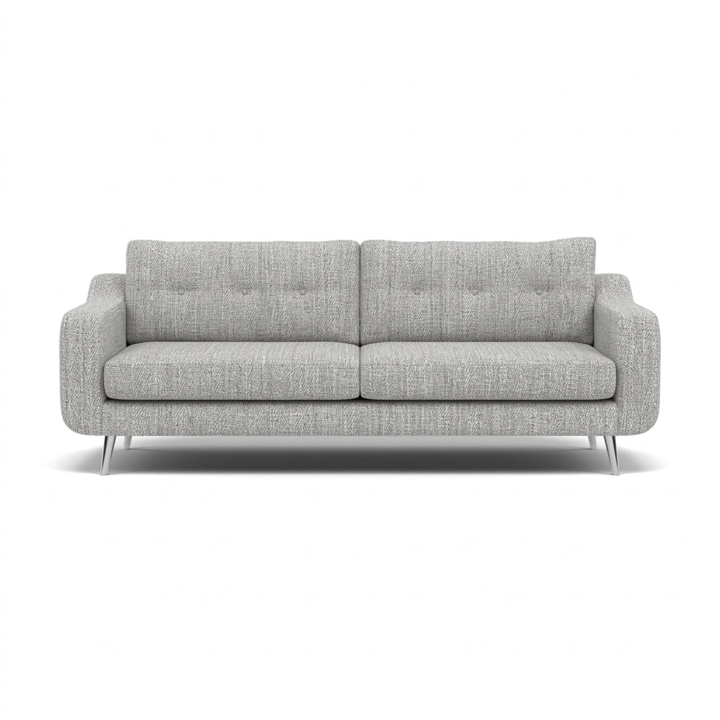 Phoebe 4 Seater Sofa - Extra Large Sofa Standard Back Grade A Sterling Home 5 Capital Light Grey Chrome