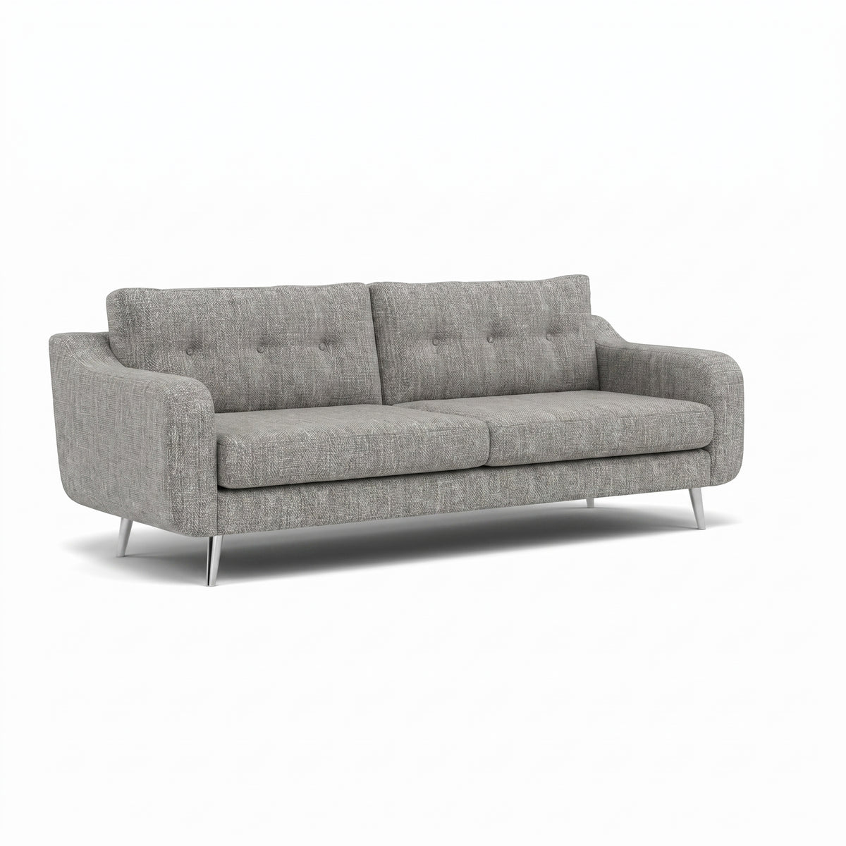 Phoebe 4 Seater Sofa - Extra Large Sofa Standard Back Grade A — Capital Light Grey / Chrome, gallery image 1