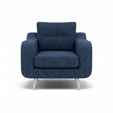 Phoebe Armchair - Chair Grade A Sterling Home 21 Capital Indigo Chrome