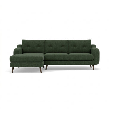 Phoebe Large Chaise Sofa - Large Chaise Sofa LHF Standard Back Grade A - Left Hand Facing Sterling Home 5 Capital Dark Green American Walnut