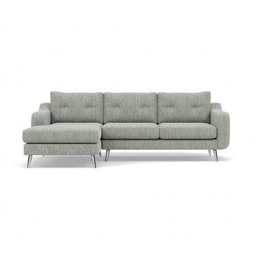 Phoebe Large Chaise Sofa - Large Chaise Sofa LHF Standard Back Grade A - Left Hand Facing Sterling Home 18 Capital Ecru Chrome
