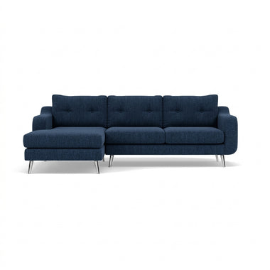 Phoebe Large Chaise Sofa - Large Chaise Sofa LHF Standard Back Grade A - Left Hand Facing Sterling Home 21 Capital Indigo Chrome