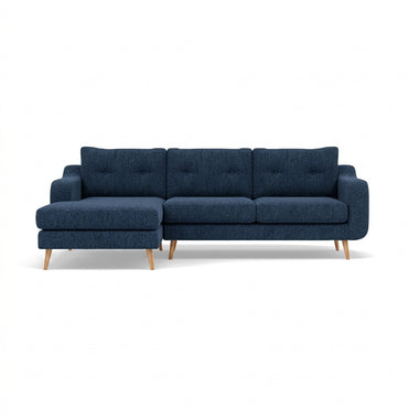 Phoebe Large Chaise Sofa - Large Chaise Sofa LHF Standard Back Grade A - Left Hand Facing Sterling Home 11 Capital Indigo Natural