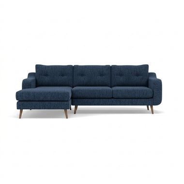 Phoebe Large Chaise Sofa - Large Chaise Sofa LHF Standard Back Grade A - Left Hand Facing Sterling Home 16 Capital Indigo Weathered Oak